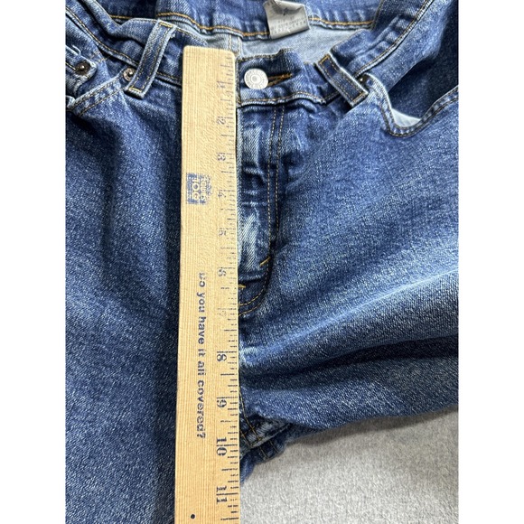 Vintage Levi's 517 Jeans Womens 11 Blue Boot Cut Slim Raw Hem Distressed 90s - Picture 13 of 16